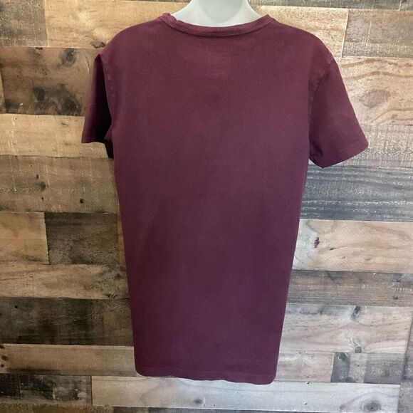 American Eagle Tee Shirt Active Flex Crew Neck Maroon Short Sleeve Size Small - Picture 9 of 10